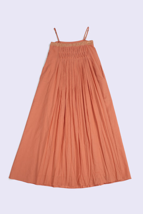 Egyptian cotton voile gold-embellished maxi dress