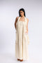 Egyptian cotton voile gold-embellished maxi dress