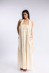 Egyptian cotton voile gold-embellished maxi dress