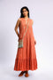 Gold printed cotton gauze dress