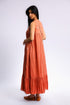 Gold printed cotton gauze dress