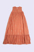 Gold printed cotton gauze dress