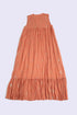 Gold printed cotton gauze dress