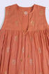 Gold printed cotton gauze dress