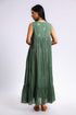 Gold printed cotton gauze dress