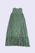 Gold printed cotton gauze dress