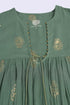 Gold printed cotton gauze dress