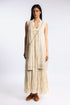 Gold printed cotton gauze dress