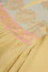 Cotton voile ruffle dress with golden print