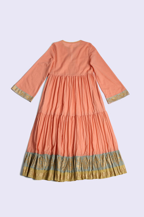 Cotton voile ruffle tiered dress