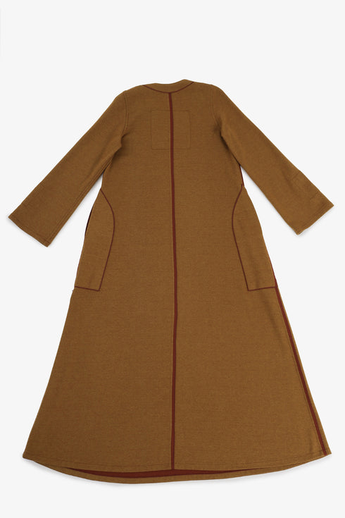 Reversible long-sleeve galabeya with V neckline