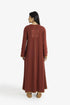 Reversible long-sleeve galabeya with V neckline