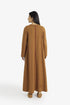 Reversible long-sleeve galabeya with V neckline