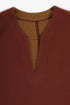 Reversible long-sleeve galabeya with V neckline