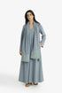 Reversible long-sleeve galabeya with V neckline