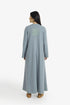 Reversible long-sleeve galabeya with V neckline