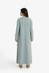 Reversible long-sleeve galabeya with V neckline