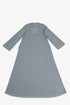 Reversible long-sleeve galabeya with V neckline