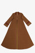 Patterned jacquard long dress with V neckline