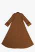Patterned jacquard long dress with V neckline