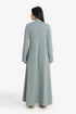 Patterned jacquard long dress with V neckline