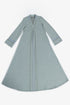 Patterned jacquard long dress with V neckline