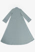 Patterned jacquard long dress with V neckline