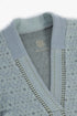 Patterned jacquard long dress with V neckline