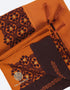 Plain light cotton scarf with printed borders