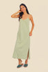 Long cotton jersey dress with adjustable straps