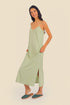 Long cotton jersey dress with adjustable straps