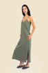 Long cotton jersey dress with adjustable straps