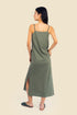 Long cotton jersey dress with adjustable straps