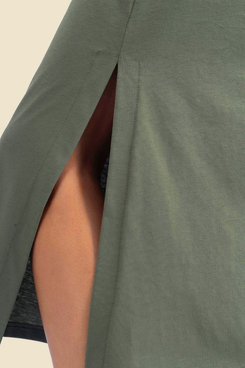 Long cotton jersey dress with adjustable straps