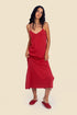 Long cotton jersey dress with adjustable straps