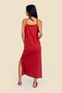 Long cotton jersey dress with adjustable straps