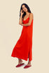 Long cotton jersey dress with adjustable straps