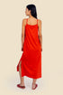 Long cotton jersey dress with adjustable straps