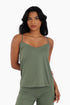 Cotton jersey tank top with adjustable thin straps