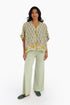 Pants in cotton jersey with wide leg at the bottom.