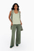Pants in cotton jersey with wide leg at the bottom.