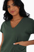 V neck cotton jersey top with front patch pocket