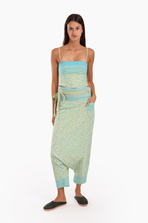 Embroidered linen belt