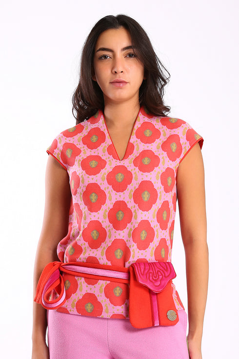 Belt with small detachable pocket bag