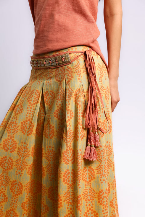 Pearl embellished tassel belt