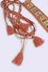Pearl embellished tassel belt