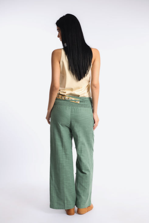 Pearl embellished tassel belt
