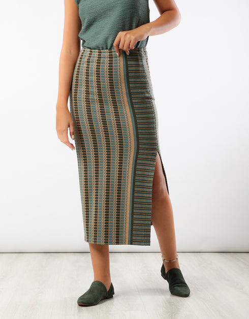 Jacquard straight skirt
