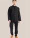 Linen shirt with button down and stand up collar