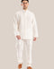 Linen shirt with button down and stand up collar